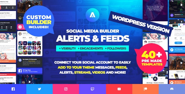 Asgard v1.2.6 – Social Media Alerts & Feeds WordPress Builder – Facebook, Instagram, Twitch and more!