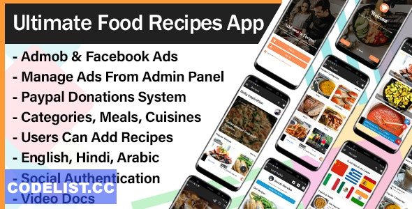 Ultimate Food Recipes App with Admin Panel v2.0