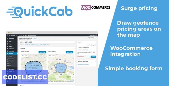 QuickCab v1.2.5 –  WooCommerce Taxi Booking Plugin